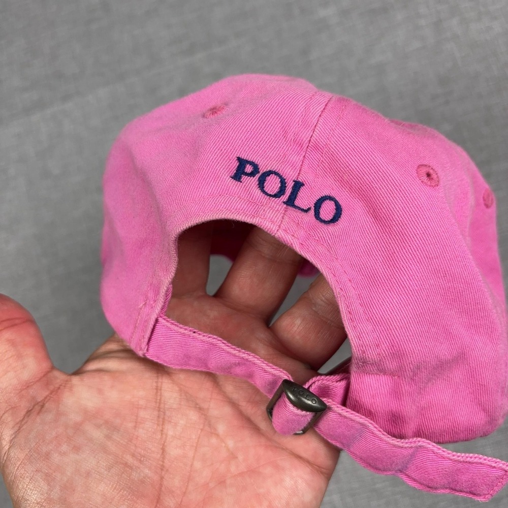 Polo Ralph Lauren Hat Cap Strap Back One Size Pink Baseball Mens Embroidered - Picture 3 of 9